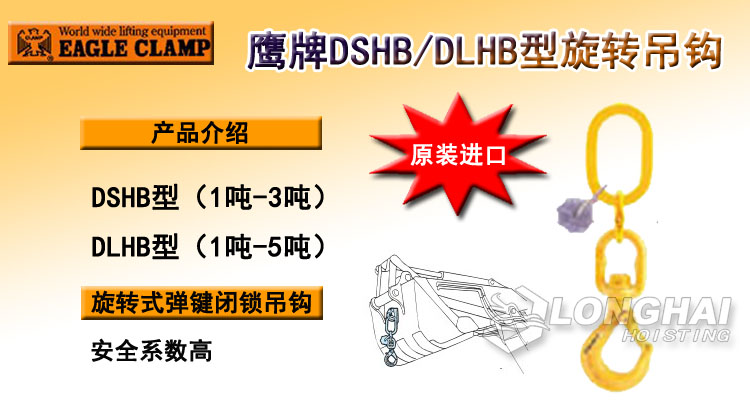 鷹牌DSHB/DLHB型旋轉(zhuǎn)吊鉤產(chǎn)品介紹
